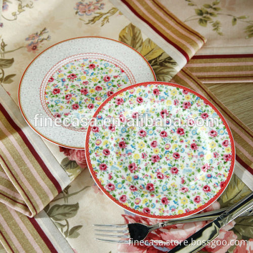 7.5 Inches Elegant New Bone China Floral China Dinner Plates set of 4 in Colox Box